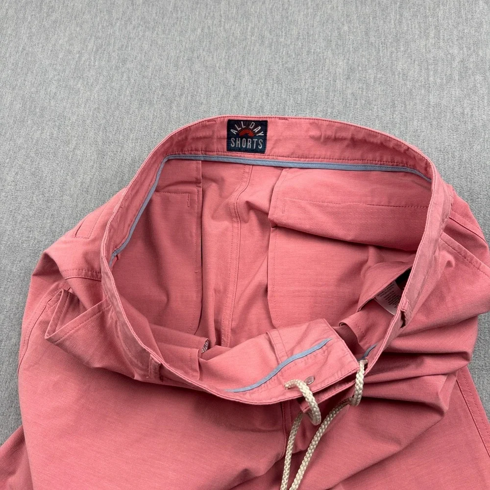 Faherty Shorts Mens 35 Pink Chino All Day Flat Front Performance Outdoor Casual